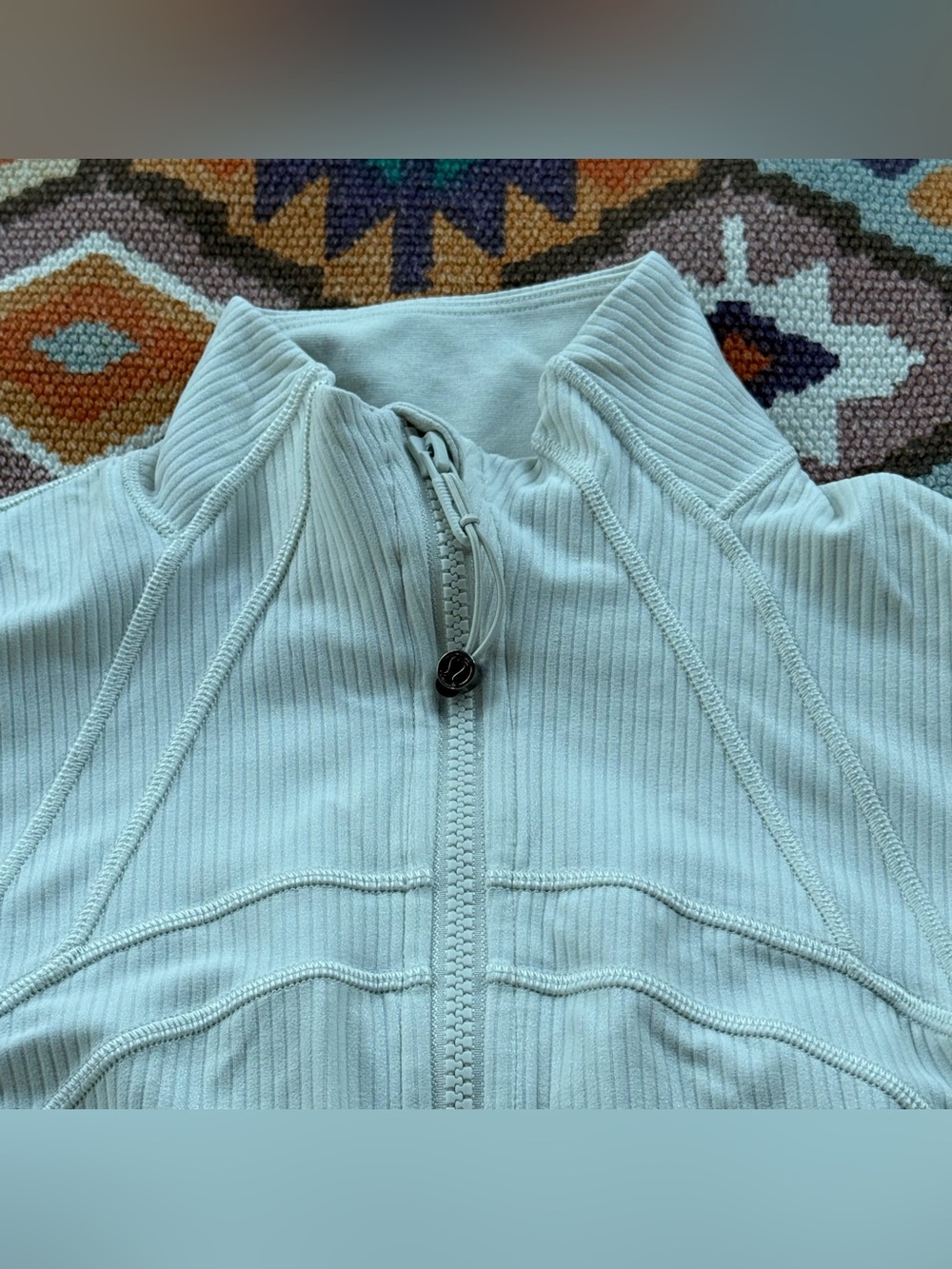 Lululemon Define Cropped Jacket Ribbed Nulu Shine Women’s Size 4 White Ivory - Picture 3 of 10